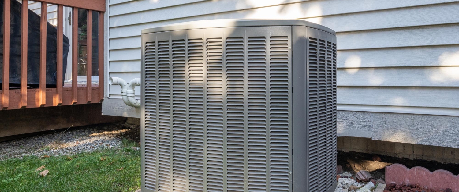 Front view of a residential HVAC unit